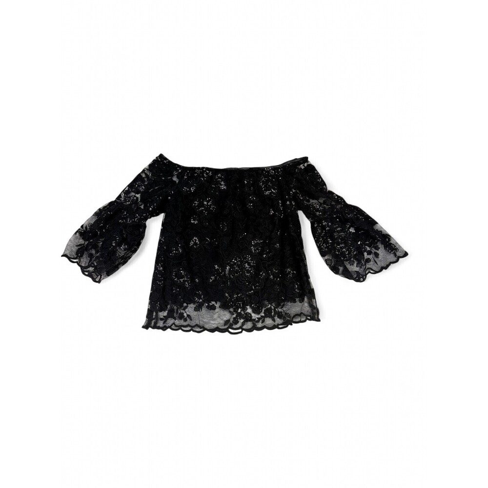 Vince Camuto Off-Shoulder Black Lace Blouse‎ M